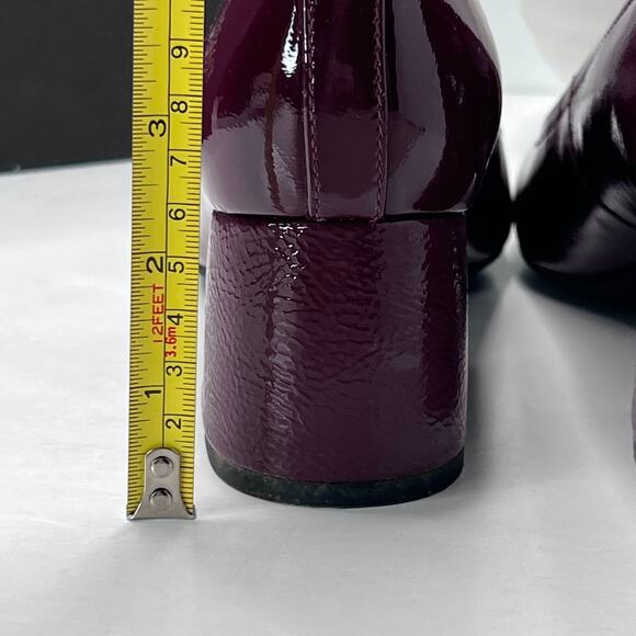 Vionic Carmel Crinkle Patent Leather Slip On Chunky Heel Crimson Women's 8 M NWB - Picture 10 of 12